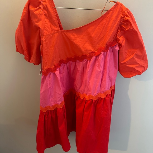 EVERYONE'S FAVORITE RED MULTICOLOR RICKRACK MINI DRESS - Picture 7 of 9